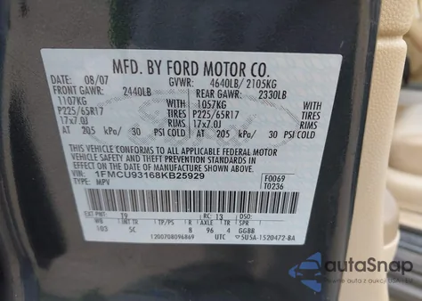 2008 Ford Escape Xlt from USA, damaged, VIN 1FMCU93168KB25929